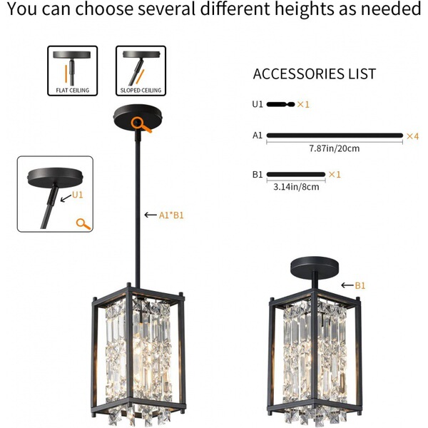 Cristal coffee ceiling lamp for bedroom for living room for corridor