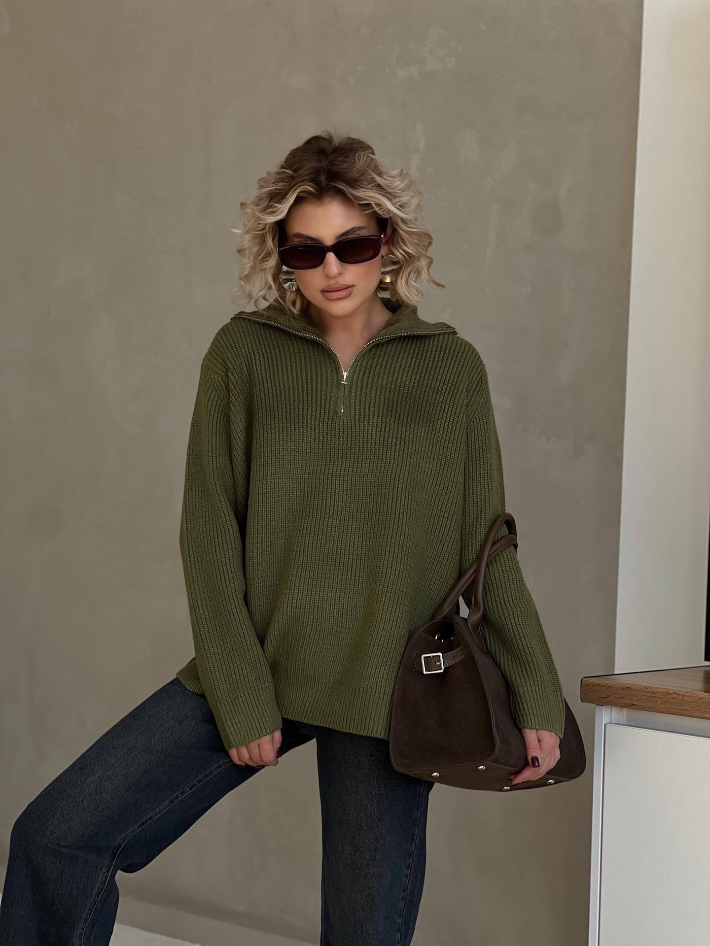 Pull minimaliste unisexe en coton bio à maille drop-stitch_voghion.com