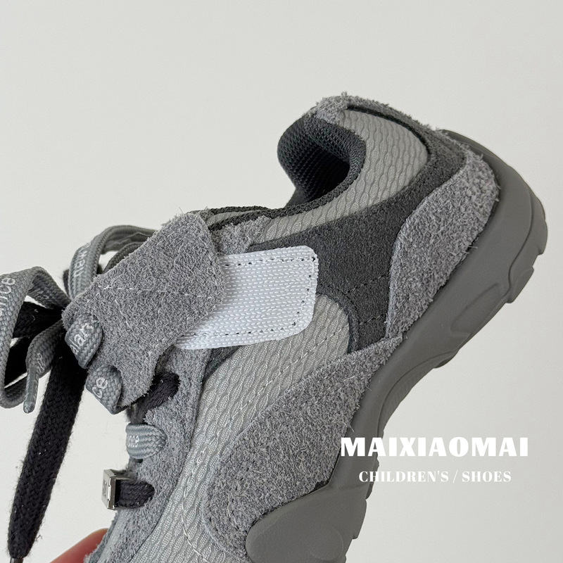 Maixiaomai 子供靴新しいヌバックレザー子供カジュアルシューズ 2025 秋ベルクロソフトソール男の子と女の子のランニングシューズ|undefined