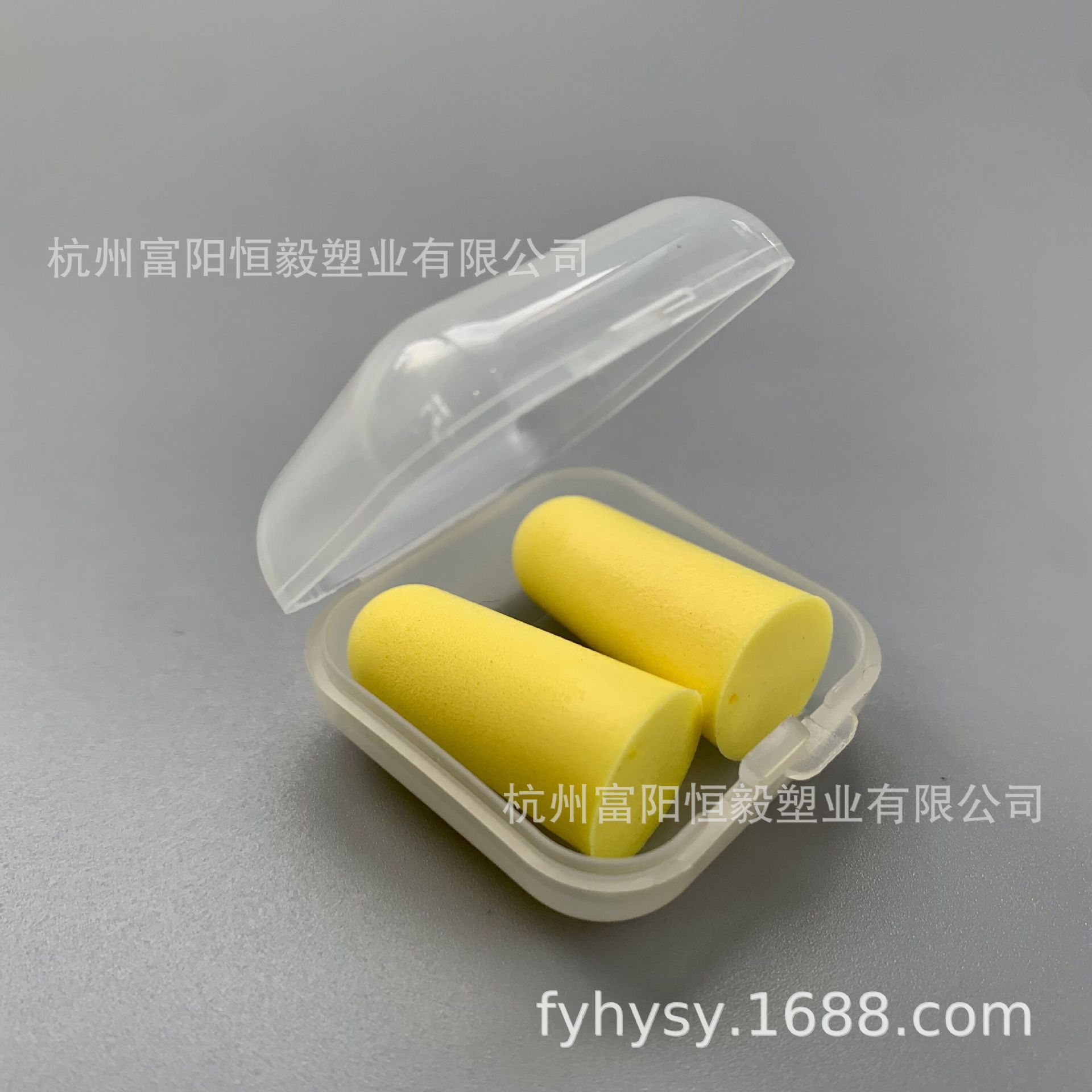 工厂直供PU慢回弹子弹型耳塞欧标CE认证塑料PP盒装推广价护耳舒适
