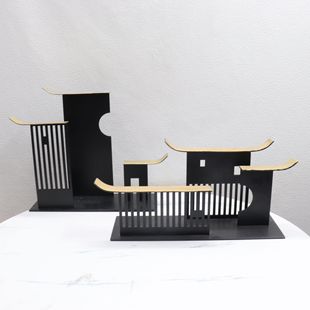 New Chinese creative alloy decoration home living room study desk antique shelf decoration shelf decoration
