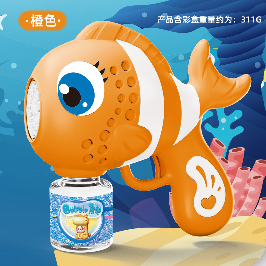 Automático Gatling espacio astronauta máquina de burbujas al aire libre de mano burbuja soplando pistola eléctrica juguetes para niños al por mayor