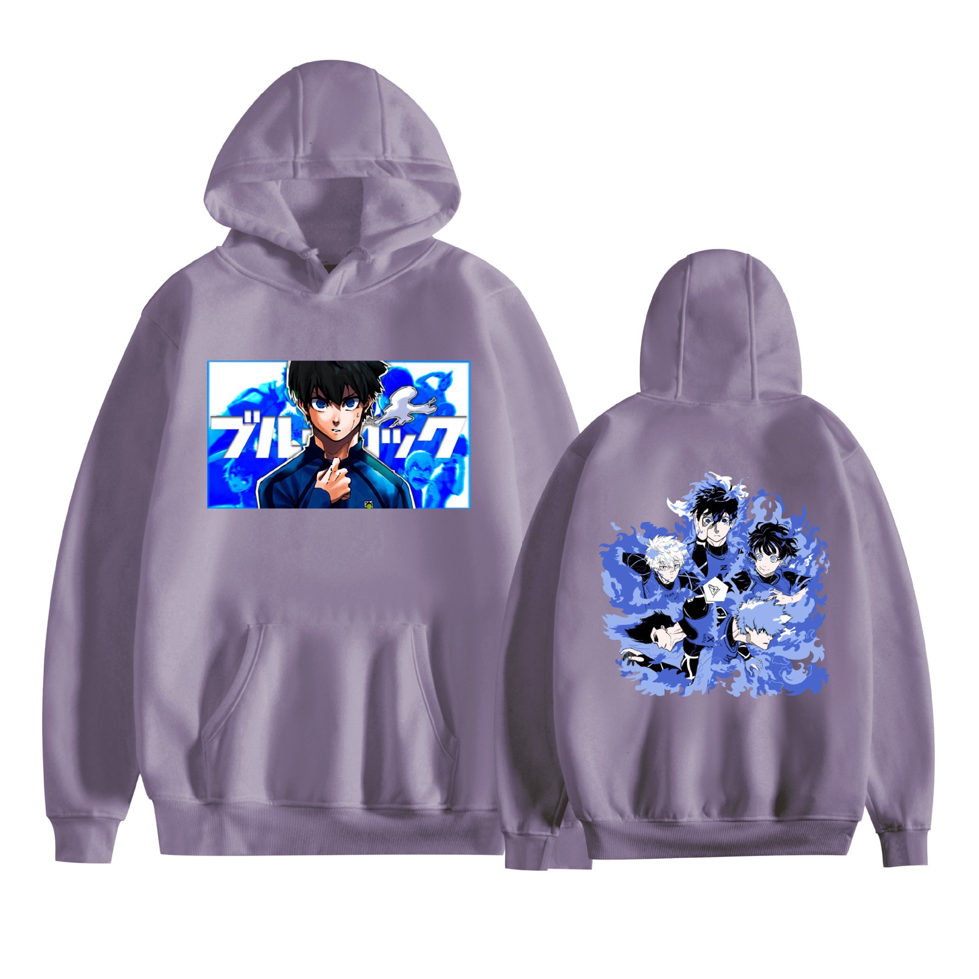 Nuevo estilo transfronterizo BLUE LOCK azul prisión animación periféricos hombres y mujeres suéter con capucha suelto casual