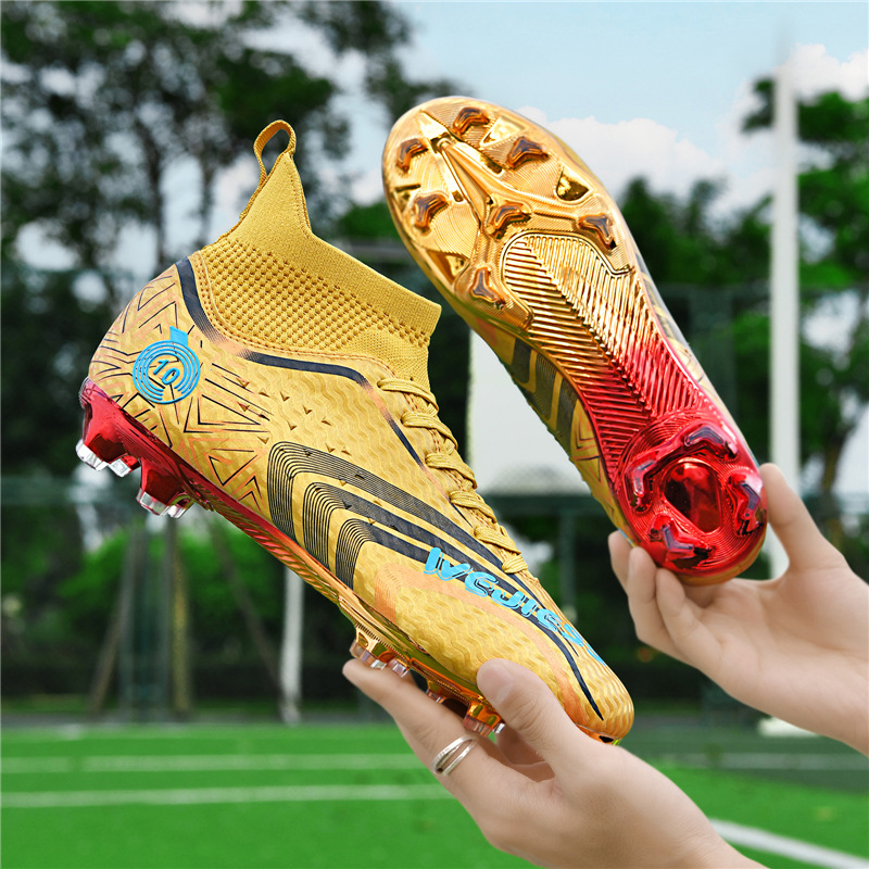 Chaussures de foot à crampons hautes dorées mixte_voghion.com
