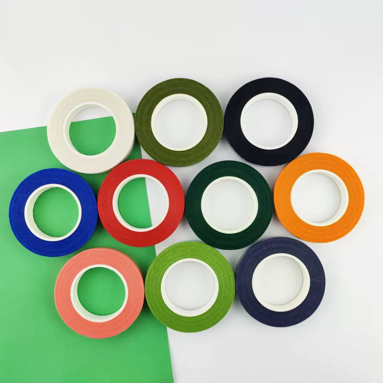 批发彩色花艺胶带 绿色纸胶带手工diy花艺制作仿真植物茎秆用胶带