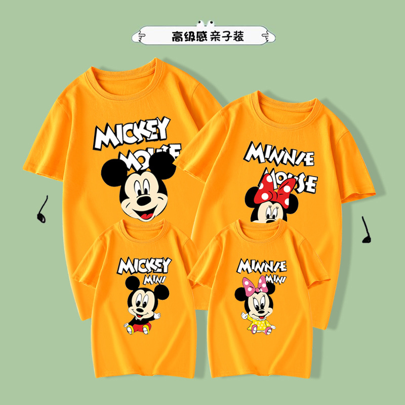 2023 verano padre-hijo camiseta en línea celebridad nuevo estilo tres boca cuatro boca rojo Año nuevo padre-hijo ropa media manga moda