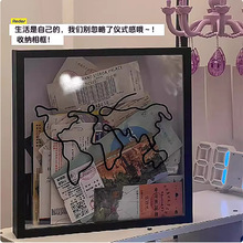 情侣相框电影票储存框浪漫仪式感门票储存盒验孕棒纪念相框存钱罐