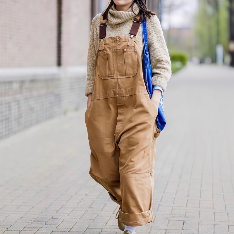 2026 Carhartt Denim Overalls for Men, Loose Fit, Large Size, Workwear Style for Men and Women