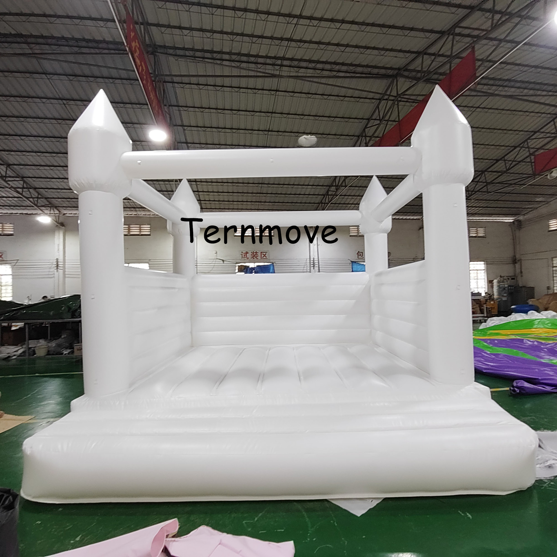 Travel white inflatable trampoline