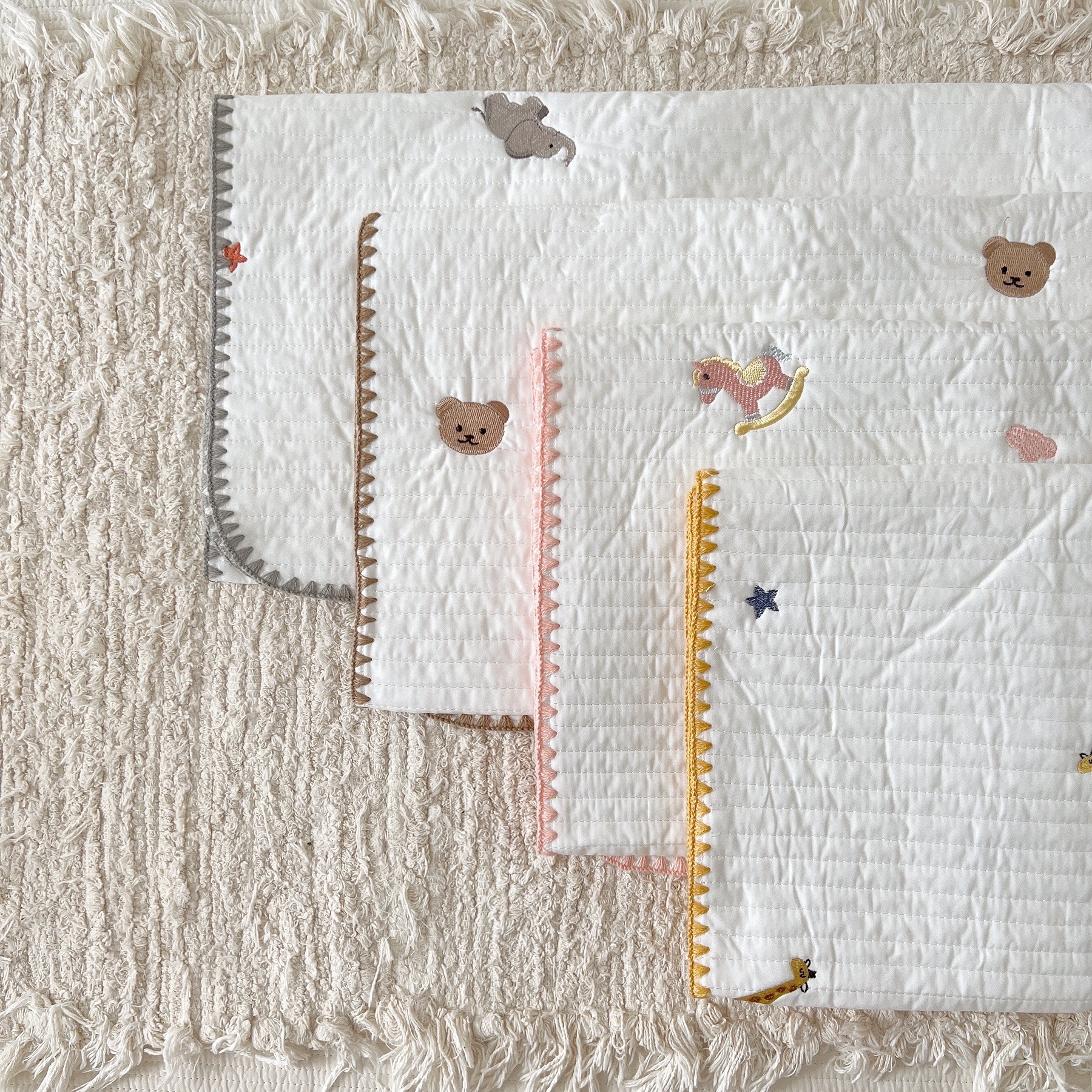 Class A Four Seasons Bed Cover ins Korean Style Bear Trojan Horse Cotton Quilted Thickened Bed Sheet Tatami Baby Mattress