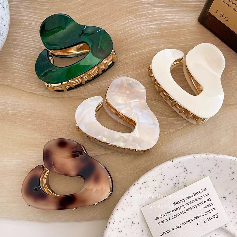 Special-Shaped Acetate Hair Clip for Women on the Back of the Head 2023 New Small Half-Tied Hair Shark Clip Hair Clip Hair Accessories