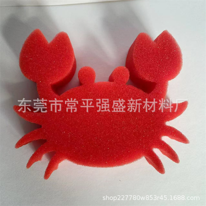 厂家直销红色螃蟹小黄鸭章鱼泳池过滤海绵吸油海绵 异形硅胶海绵