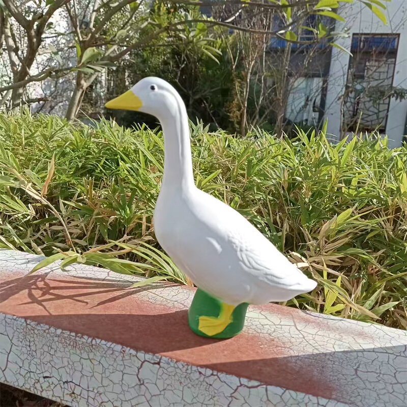 亚马逊新款白鹅摆件树脂雕像工艺品家居花园园林池塘书房桌面白鹅|undefined
