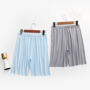 Ice Silk Pajamas Men's Summer Home Shorts Ultra-Thin Breathable Silk Home Pants Large Size Five-Point Pants Can Be Worn Outside