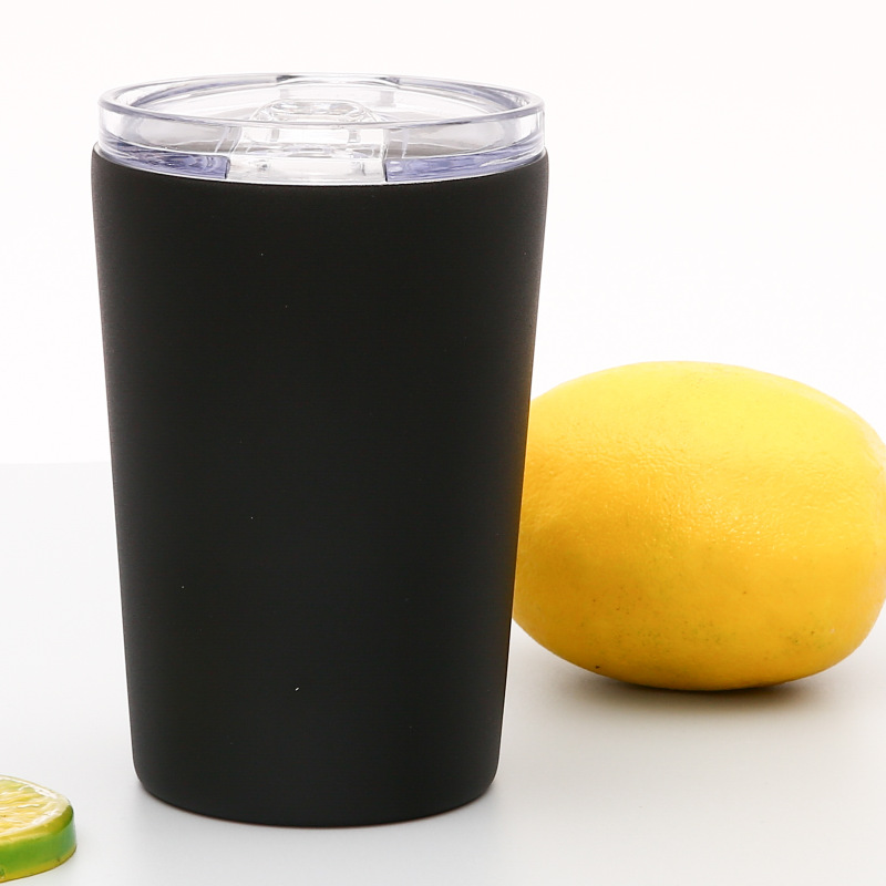 Taza de café de acero inoxidable 12oz/8oz, doble capa aislada, con tapa, taza de leche o viaje, venta directa de fábrica