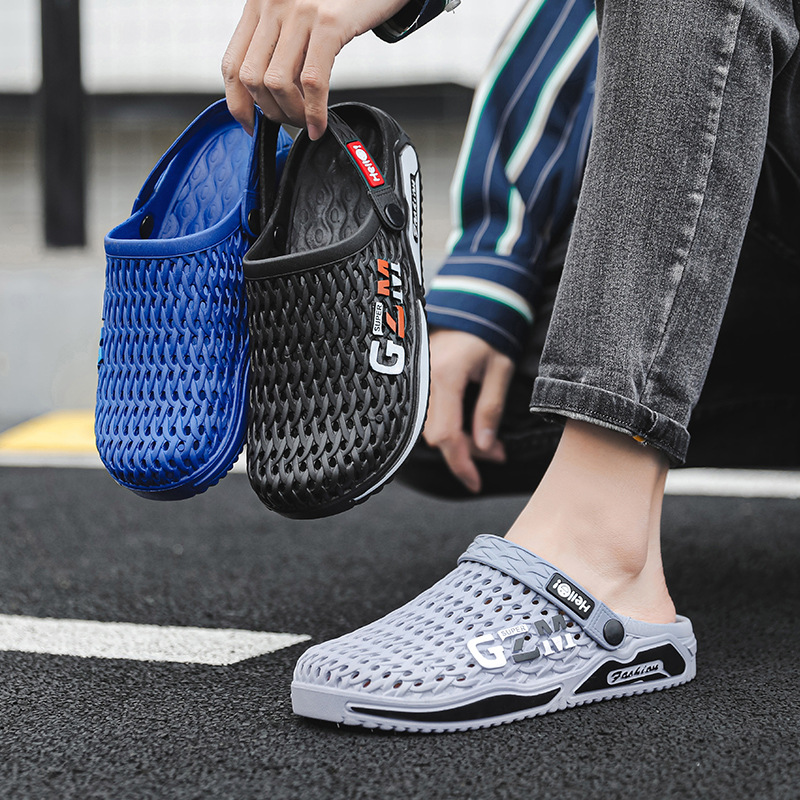 Men's Top Quality Summer New Thick-Soled Breathable Sports Clogs, High-End Platform Shoes With A Comfortable Cushioning Feel, Casual_voghion.com