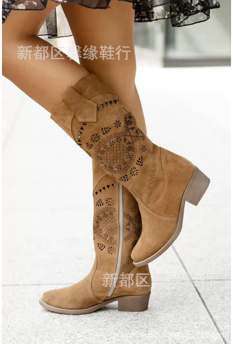 High boots with zipper, (Cross-border trading), plus size