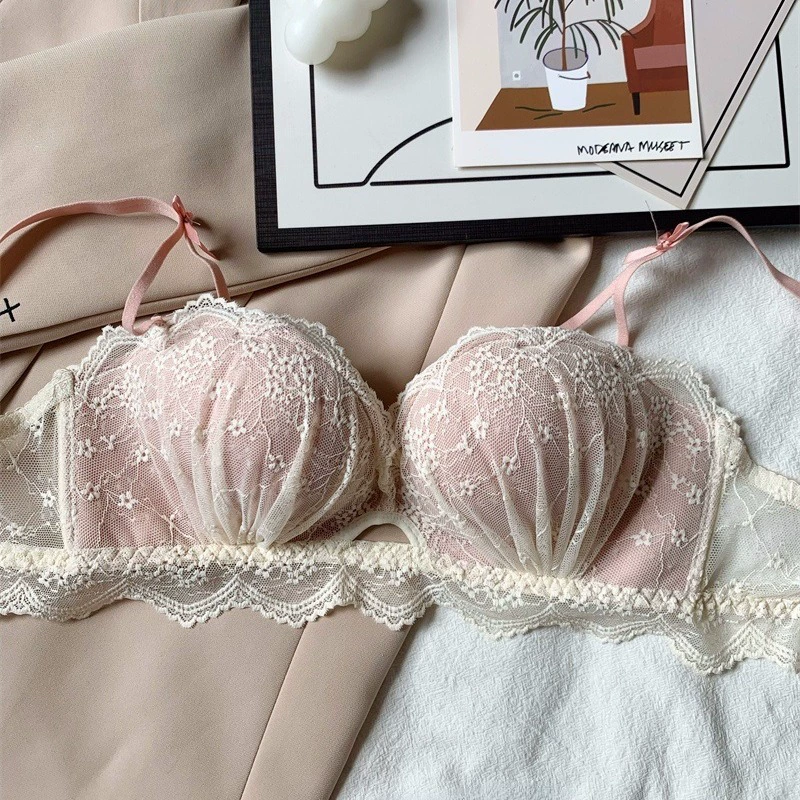 Push up bra, underwear, supporting latex trousers, set, increased thickness