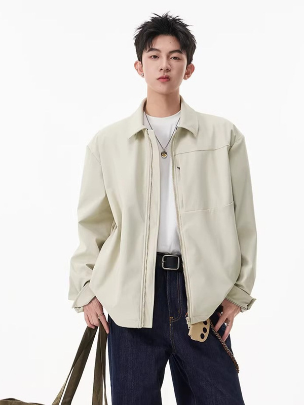 American-Style Straight-Shoulder Business Executive Jacket for Men, Spring and Autumn, High-End, Stylish, Three-Proof Softshell Short Workwear Zip-Up Jacket