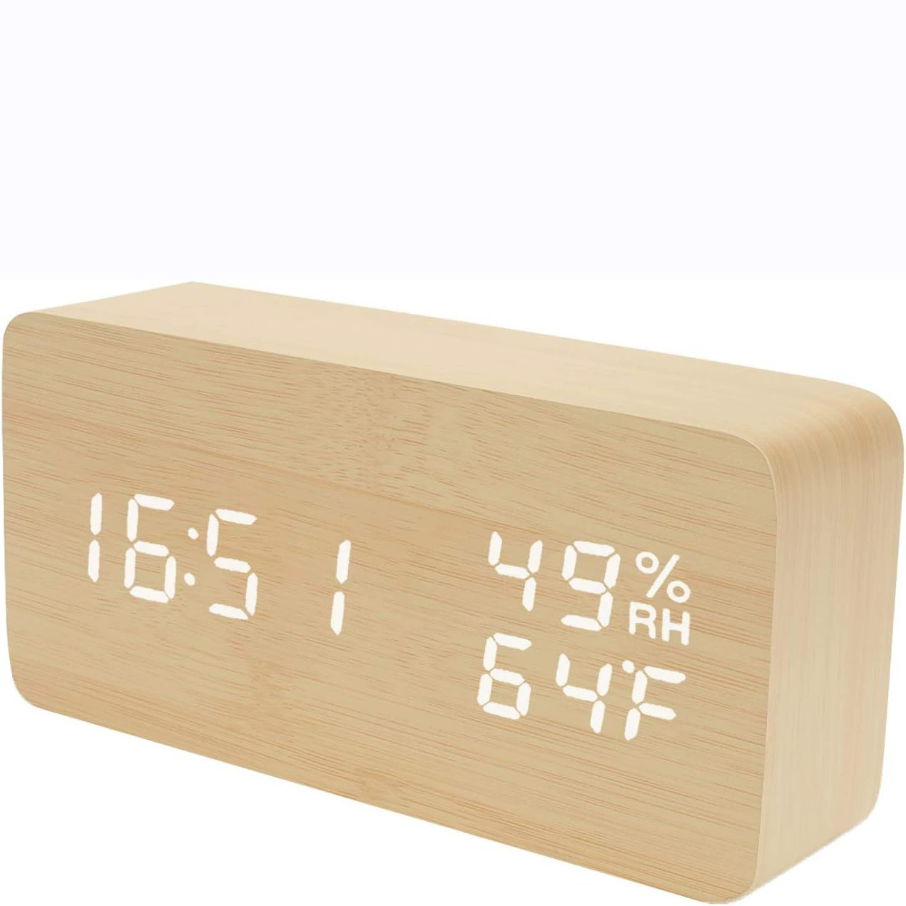 Тихие деревянные часы креативный светодиодный деревянный будильник электронные часы оптом для студентов специальная температура и влажность многоцелевой