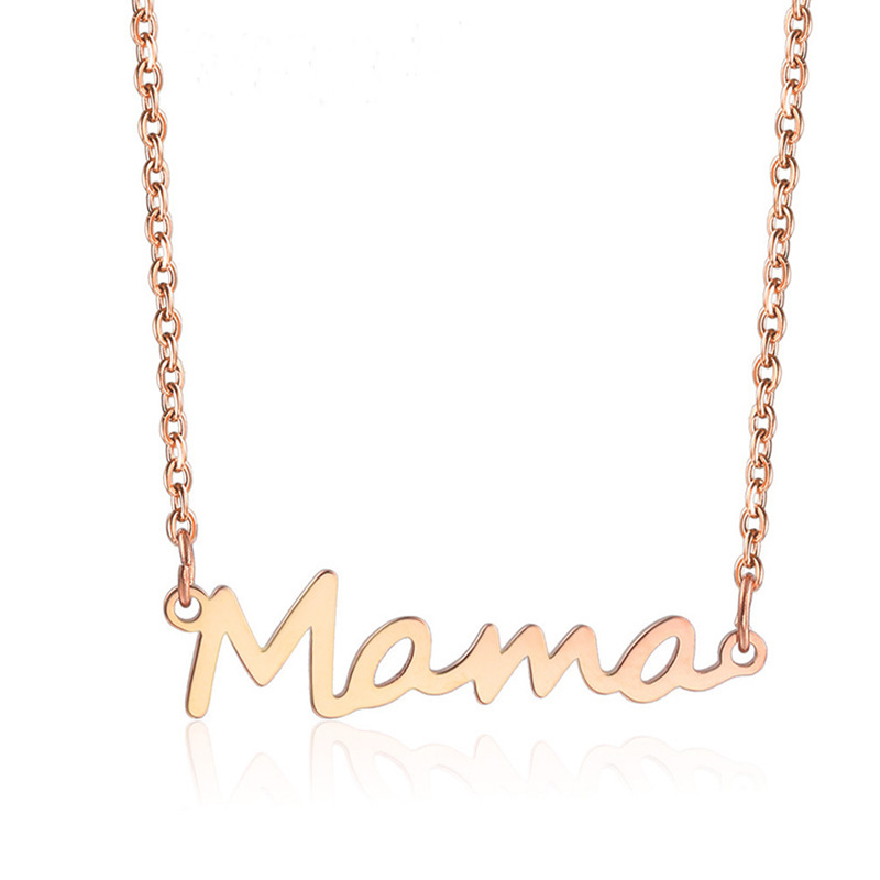 Simple Style Letter Titanium Steel Polishing Plating Mother'S Day Women's Pendant Necklace display picture 5