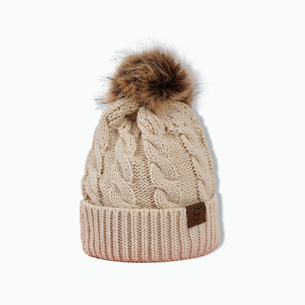168g Weight Wool Cap Hats Type Outdoor Occasion Acrylic Material Solid Color Pattern Autumn&Winter Season Unisex Gender Korean Style Style Khaki, Grey, White, Red, Blue, Black Color Eaveless Rim Korean Style Warm Leather Label Fur Ball Knitted Hat Wholesale Nihaojewelry 1