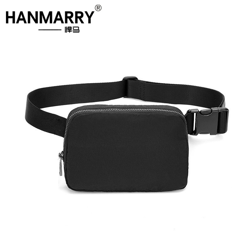 Cross-Border New Lulu Chest Bag Outdoor Sports Running Mobile Phone Bag Versatile Same Style Waist Bag Nylon Waterproof Crossbody for Men and Women
