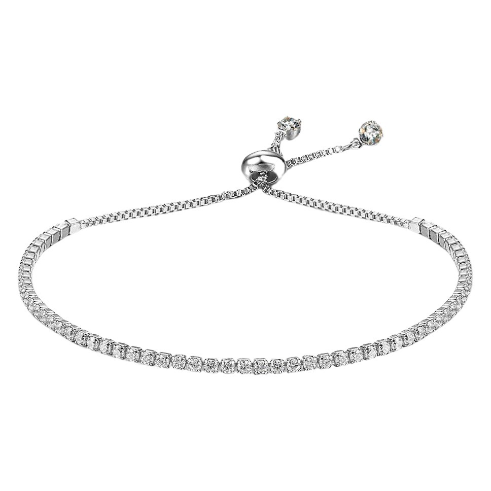Pulsera ajustable de cristal de circón con microincrustaciones de lujo ligero de alta gama transfronteriza, pulsera simple de moda femenina, joyería al por mayor