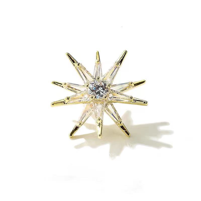 Spilla girevole con fiocco di neve in zircone, spilla tridimensionale di alta qualità, super bella, fibbia per cappotto da donna in stile coreano_voghion.com