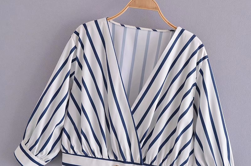 spring striped linen blouse NSAM51967