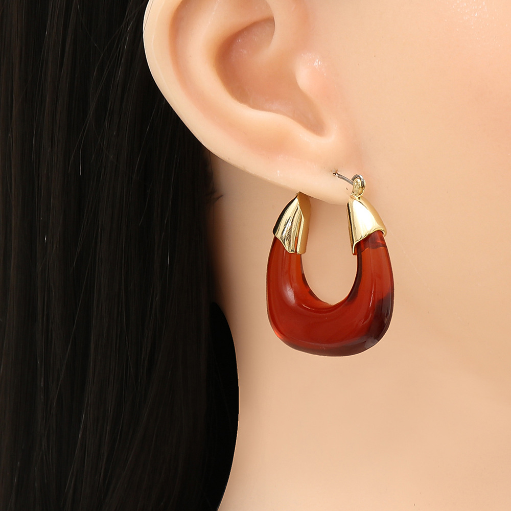 Exaggerated Transparent Resin U-shaped Earrings display picture 20