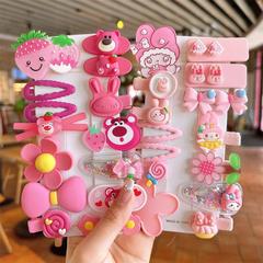 Korean Version New Cute Bangs Fringe Hair Clip Set for Girls, 14-Piece wholesale set, side clip soft rubber hair accessories for little girls
