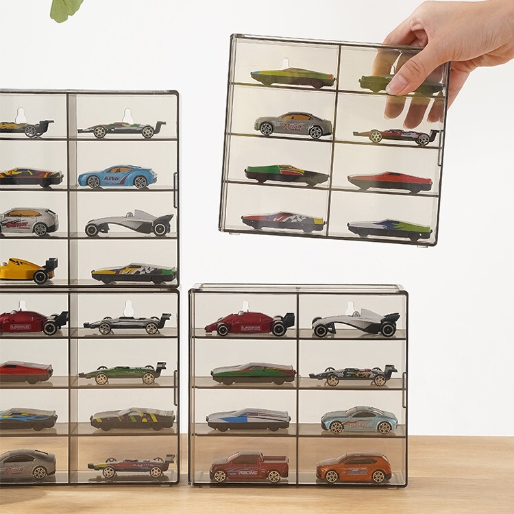 Transparent dustproof children's 1:64 alloy car model display rack Stackable Display Box Hot Wheels storage display cabinet Transparent dustproof children's 1:64 alloy car model display rack Stackable Display Box Hot Wheels storage display cabinet
