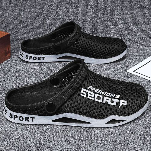 New material Baotou beach shoes men's wholesale summer couple half slippers women's soft sole non-slip outer sandals one shoe two wear