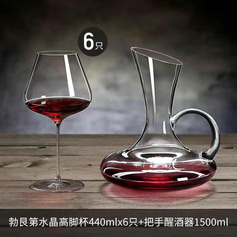 크리스탈 440ML/6개 + 크리스탈 핸들 디켄터