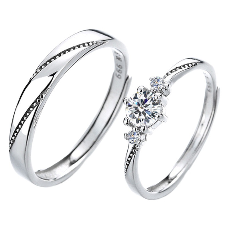 Elegant and cute love at first sight fashion couple ring men's and women's all-match simple personality open ring adjustable ring ring