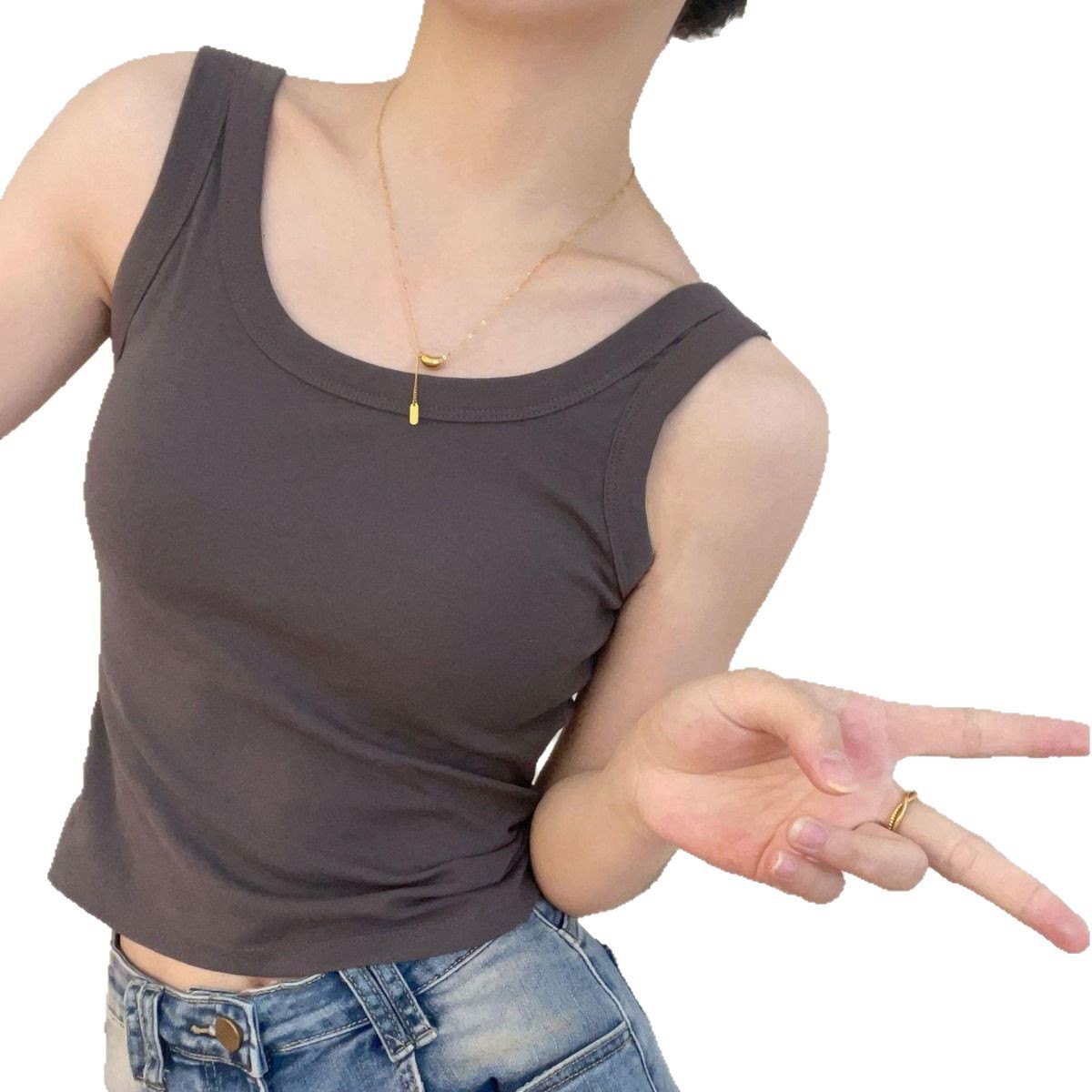 솔리드 컬러 불투명 조끼 슬링 여자 브레이스 가슴 패드 고정 컵 커버 파라 우유 모든 경기 내부 착용 간단한 조끼