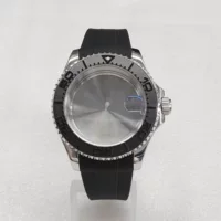 Нержавеющая сталь 40MM яхта лупа корпус ремешка с прозрачным дном/плотным дном с механизмом NH35/NH36