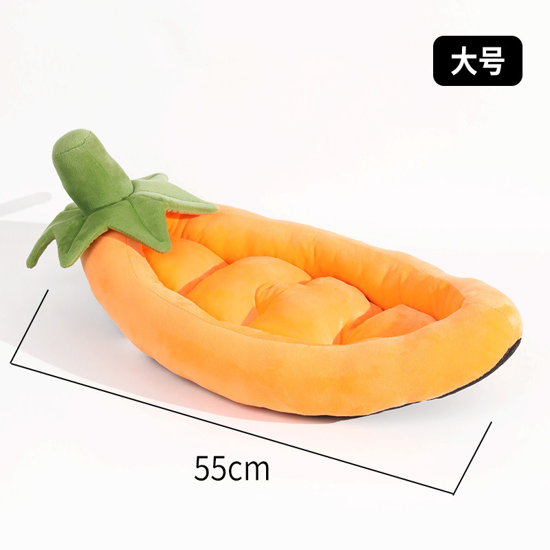 宠物狗窝冬季加厚保暖半包围水晶超柔绿叶提手蔬菜 猫窝一件起批|undefined