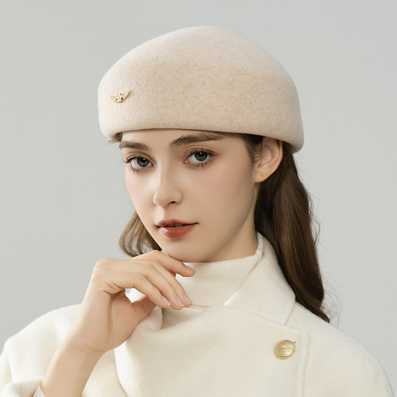 Uldbaret til kvinder elegant vinterhue stilfuldt efterårsudstyr_voghion.com