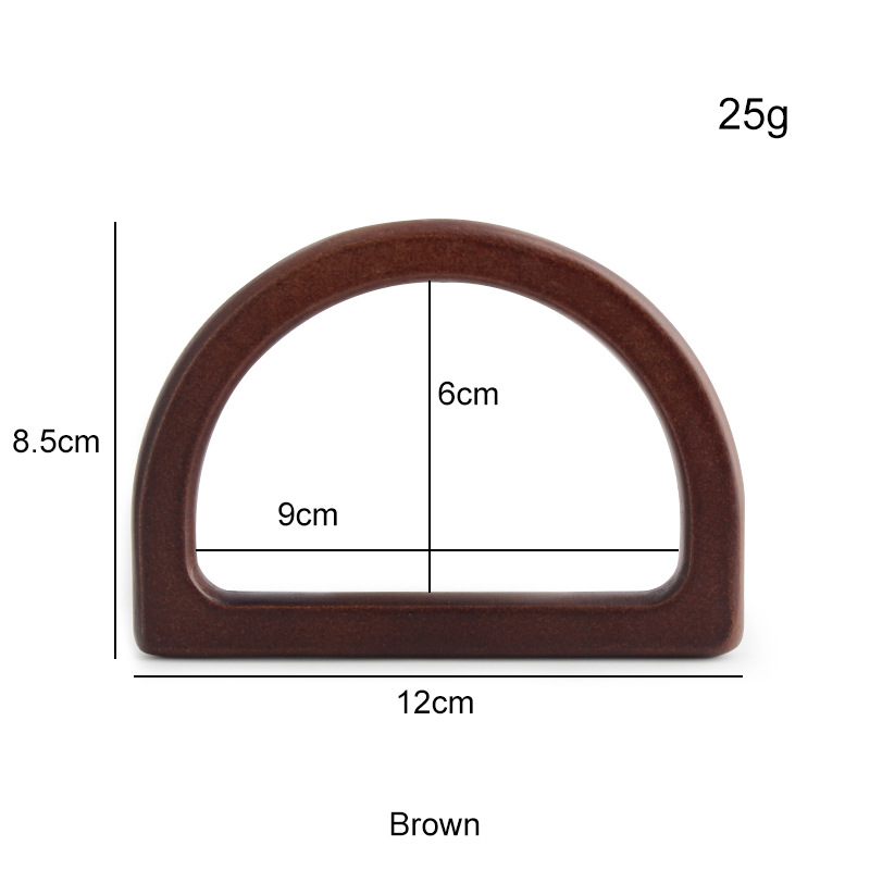Bolsa de mano de mujer transfronteriza en forma de D, mango de madera fresco, accesorios de mango de madera para bolsas de tallar láser DIY image 9