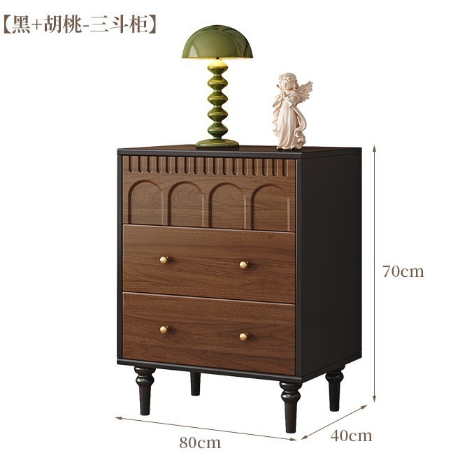 無垢材の中古ダンスキャビネット、リビングルームの壁面収納キャビネット、シンプルな収納キャビネット、レトロなベッドサイドキャビネット、6杯の引き出しキャビネット|undefined