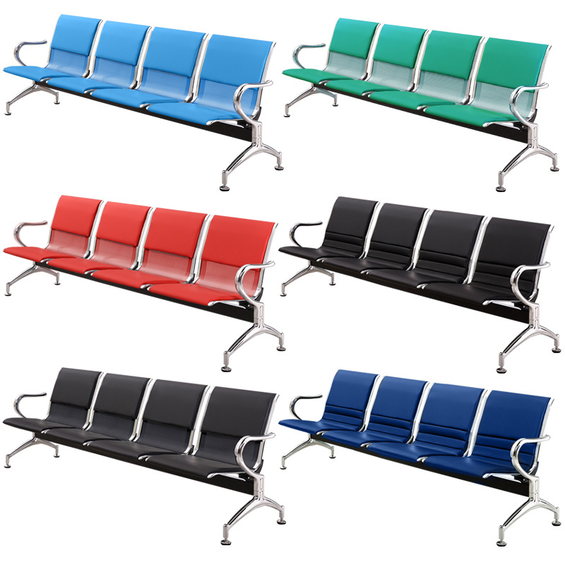 silla de fila silla de descanso público silla de acero inoxidable silla de aeropuerto banco de cuatro personas silla de espera silla de infusión
