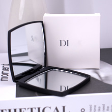 迪家现货柜台化妆镜可印刷logo磨砂双面折叠便携式礼品随身镜小镜