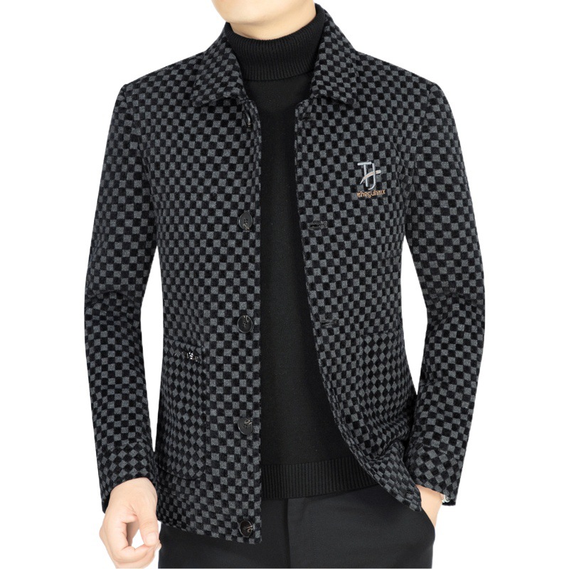 Abrigo de lana de invierno abrigo de lana casual de los hombres para el algodón joven y de mediana edad y engrosamiento ni abrigo de lana de los hombres