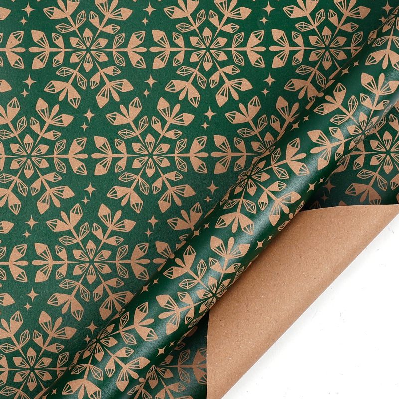 Papel de embalaje de regalos de Navidad transfronterizos Papá Noel campana flocos de nieve Papá Noel flores de embalaje de regalo