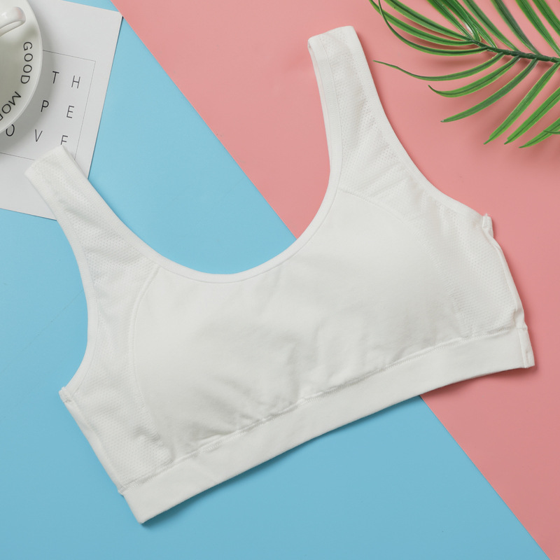 Sujetador de la muchacha de algodón estudiante ropa interior de la muchacha delgada ropa interior de desarrollo temprano de la Escuela Secundaria transpirable ropa interior inalámbrica