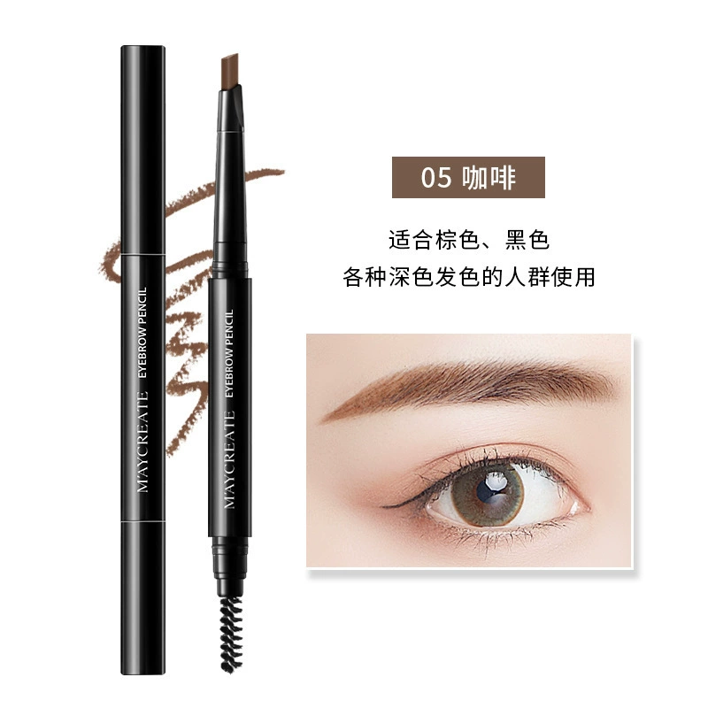 Double-sided eyebrow pencil (MAYCREATE) — waterproof, twist-up, multi-shade 1.5 g, precise filling