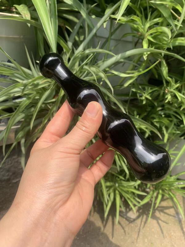 天然水晶黑曜石水晶按摩棒 图 4