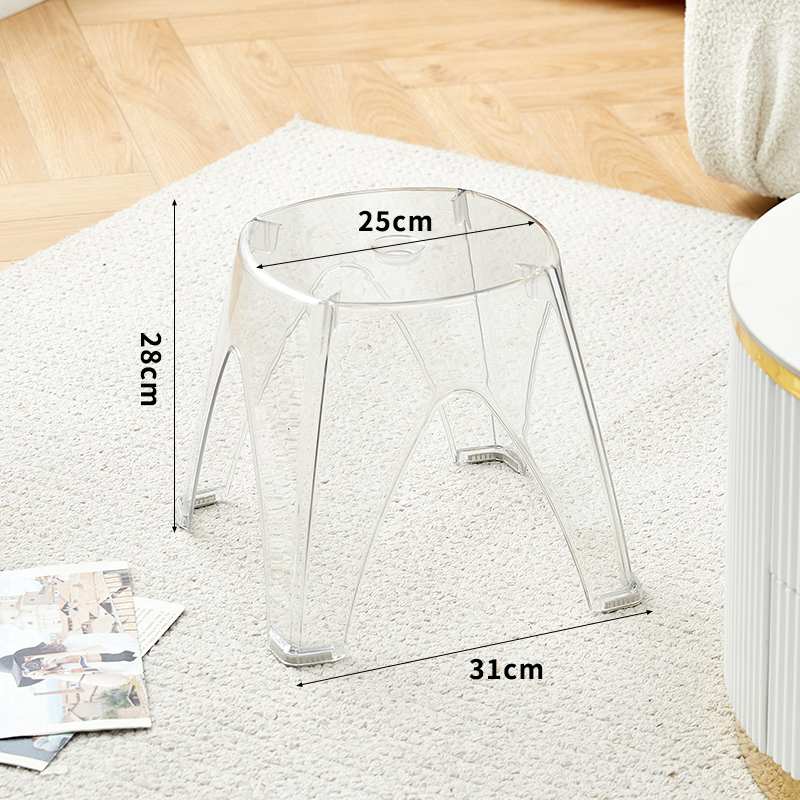 ↬↬↬Transparent White·Extra Thick·Children's Stool, Bearing 200 Jin↫↫↫